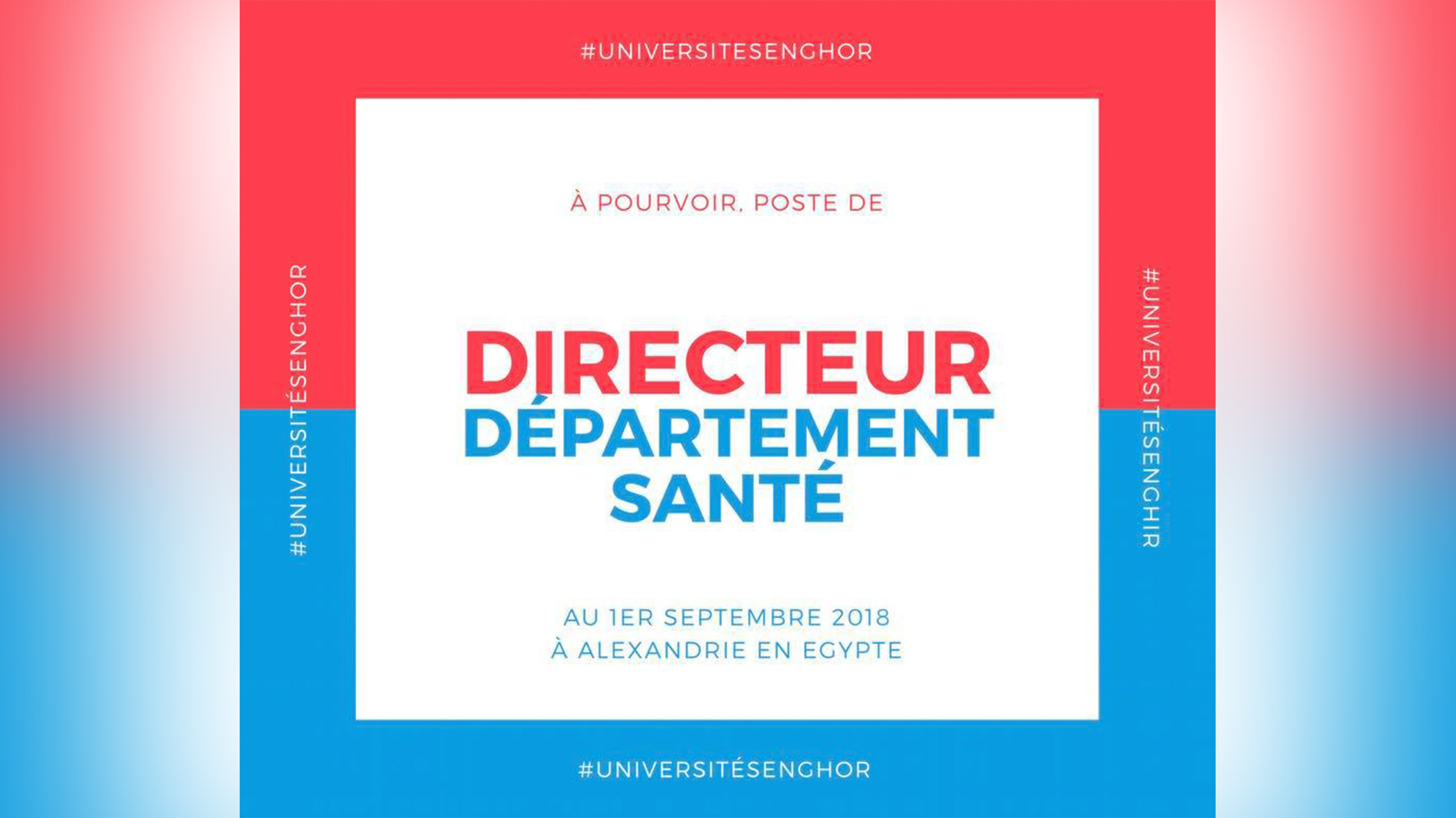 recrutement université senghor - santé département