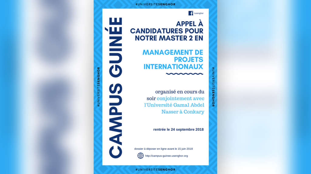 senghor université appel à candidature - Master GUINÉE