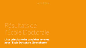 Resultats ecole doctorale Universite Senghor