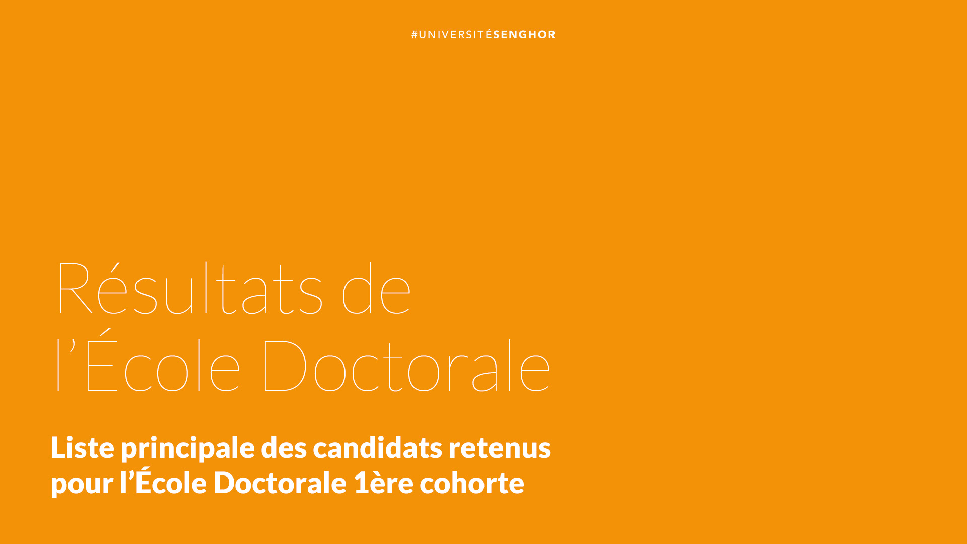 Resultats ecole doctorale Universite Senghor