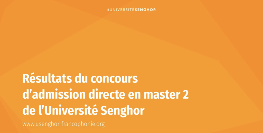 concours d'admission directe en master de développement de l'université Senghor