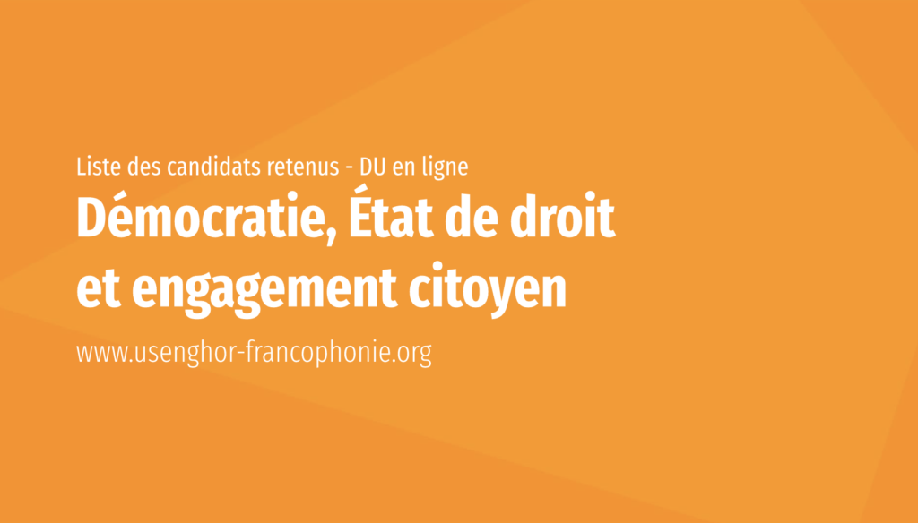 Liste des candidats retenus - DU en ligne democratie etat de droit