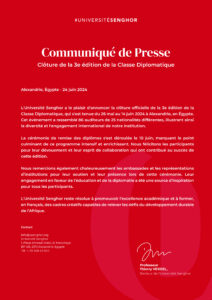 Communiqué de presse Université Senghor